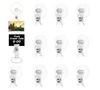 12 PCS Suction Cup Clips 42mm Suction Cup Clip with Adjustable Holders Clear Pvc Window Glass Wall Hooks for Aquarium Windshield Parking Ticket Photo Display Kitchen Storage Removable Reusable