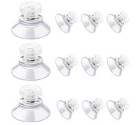 12 Pcs Suction Cups, Diameter 25mm Clear Suction Pads, Plastic Sucker Pads Sucker Cups, Suction Holder with Knurled Nuts, Round Thread Window Suckers for Glass Table Top Window Mirror Suction Cups