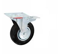 12 Pcs Swivel Casters 125 mm Rubber with Double Brakes | Rubber wheels,zinc-coated iron frame,100 kg capacity,floor ,smooth quiet rolling