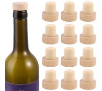 12 Pcs T-Shaped Wine Stoppers, Wine Corks, Wooden and Rubber Stoppers for Bottles, Reusable Corks for Wines, Beer for Home Use, Craft DIY