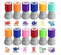 12 Pcs Teacher Stamps Set, Teachers Self-Inking Rubber Stamps, Personalized Stamps for Teachers, Classroom Essentials for Grading Homework, Test, Motivation Students, Supplies