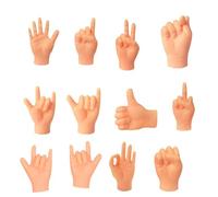 12 Pcs Tiny Hands, Miniature Little Hands Finger Puppets, Funny Finger Hand For Joke Toys, Finger Props Rock-Paper-Scissors Toys For Cat Dog Pets Playtime, Human-Pet Interaction