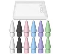 12 PCS Tips for Apple Pencil tip, Apple Pen Tips Compatible with iPad Pencil Tip Nib with Cover Case for Apple Pencil Pro/USB-C/ 1st Gen/ 2nd Generation iPencil(White,Black,Pink,Blue,Purple,Green)