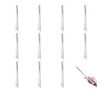 12 Pcs Tongs for Cooking 11 Inch Korean BBQ Tongs Portable Stainless Steel Grill Tongs kitchen tongs kitchen tweezers Home Cooking Kitchenware Small Tongs for Buffet Steak Salad Barbecue (Silver)