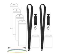 12 Pcs Travel Accessories Luggage Tag Holder with Zip Seal & Steel Loops, Reuseable Waterproof Tags - Cruise Necessities - Celebrity Cruise (Clear)