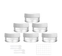 12 Pcs Travel Cosmetic Jar Pots 15ml Creams Make-up Sample Containers with Lids for Women Glitter Nail Art Storage Bottles with 4pcs Spatulas