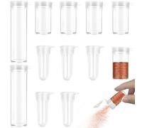 12 Pcs Travel Mini Salt Shaker, 3g, 5g, 10g Mini Plastic Spice Jars, Portable Travel Salt and Pepper Sets, Travel Spice Set Clear with Airtight Dispenser, Portable Pepper Mill Small for Home, Camping,