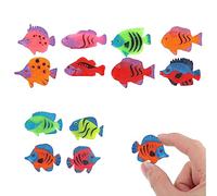 12 Pcs Tropical Fish Toys, Mini Plastic Fish Toys, Goldfish Model Toy, Fish Tank Landscape Decorative Ornaments, Mini Animals Toy Set for Boys, Girls, Kids Fish Tank Decoration