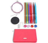 12 Pcs Tunisian Crochet Hook Set with Cable, Aluminum Interchangeable Crochet Hooks Colorful Interchangeable Aluminum Stainless Steel Knitting with PU Bag