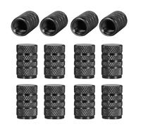 12 Pcs Tyre Caps - Universal Black Valve Caps & Presta Valve Caps, Durable Aluminum Tire Valve Stem Covers for Cars, Bikes, Motorcycles, and More
