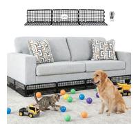 12 Pcs Under Sofa Blocker for Pets, Adjustable Toy Blockers for Under Couch & Bed, Plastic Gap Barrier Stopper Sofa Guards, Furniture Guard with 20 Zip Ties