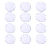 12 Pcs Universal Canning Lids - Polished Metal Twist-off Lids for Preserving, Sauce & Storage Jars - White 70mm
