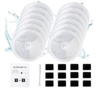 12 PCS Upgraded Filter Unit 3.0 Pet Cat Water Fountain Filters, Including Replacement Filters and Replaced Foam Pump Filter