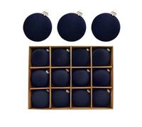 12 Pcs Velvet Christmas Ball Decorations, Flocked Christmas Tree Ornaments, Flocked Ball Set, Xmas Decorative Hanging Ornaments, Burgundy Decorations Baubles (A)