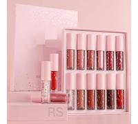 12 Pcs Velvet Nude Liquid Lipstick Makeup Set for Women | Waterproof, Non-Stick Cup & Long-Lasting | Pink, Nude & Gloss Shades | High Shine Lip Gloss & Plumping Glass Finish Lipstick Kit