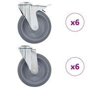 (12 pcs) vidaXL Bolt Hole Swivel Casters Moving Wheel Trolley Caster Furniture Caster