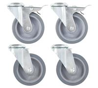 (12 pcs) vidaXL Bolt Hole Swivel Casters Moving Wheel Trolley Caster Furniture Caster