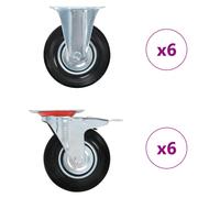 (12 pcs) vidaXL Casters Moving Wheels Trolley Accessory Furniture Caster Trolley Caster