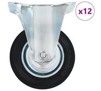 (12 pcs) vidaXL Fixed Casters Trolley Moving Wheels Furniture Caster Trolley Caster