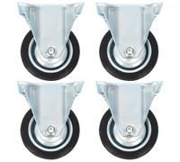 (12 pcs) vidaXL Fixed Casters Trolley Moving Wheels Furniture Caster Trolley Caster
