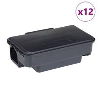 (12 pcs) vidaXL Mouse Traps 6 pcs Black 22x12.5x7.5 cm rat box mouse bait rat bait box