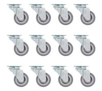 (12 pcs) vidaXL Swivel Casters Trolley Moving Wheels Furniture Caster Trolley Caster
