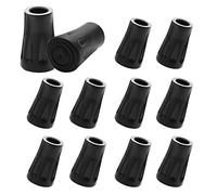 12 Pcs Walking Stick Caps, 11mm Walking Stick Rubber Ends | Trekking Pole Tips Diameter 11mm Hole Rubber Tips for Walking Sticks Hiking Trekking Poles (Black)