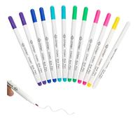 12 PCS Water Erasable Fabric Marking Pens 7 Color Fabric Water Air Soluble Markers Auto-Vanishing Pen Disappearing Ink Soluble Pens Tailor's Pen for DIY Dressmaking Sewing Quilting Cross Stitch