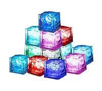 12 Pcs Water Submersible Light Up LED Ice Cube Color Changing Flashing Lights for Bar Club Wedding Party Luminous DIY Decoration (Multicolor Fast Flashing)