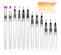 12 Pcs Watercolor Brush Pens, Water Color Brush Pen Set, Refillable Brushes Pen, Water Brushes Pens for Aquarelle, Gouache, Acrylics, Paints, Artists, Painting, Calligraphy