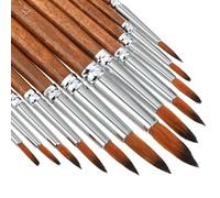 12 PCS Watercolour Artist Paint Brushes With Round Pointed Nylon Tips for Art Kits - for Beginners and Professionals