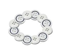 12 Pcs White Buttons for Sewing 0.40 inch with Blue Round 4-Hole Buttons for Shirt 16L Plastic Sew on Heavy Duty Sewing Bulk Ideal for Dress Shirt Skitr Shirt Pants Uniform Craft DIY Project Decor