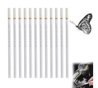 12 PCS White Charcoal Pencils Highlight Sketch White Pencil Drawing Pencils Professional Highlight Drawing Eraser Pencil Rubber for Artist Art Students Artists Beginner
