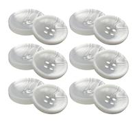 12 Pcs White Round Faux Horn Sew On Plastic Resin 20mm Buttons Large Buttons for Outerwear Coats Jackets Cardigans Crafts Flat 4 Holes 32L
