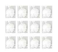 12 Pcs White Travel Loofah Set, Individually Wrapped Mesh Bath Puff Ball, Gentle Exfoliating Bath Sponge Pouf, Disposable Body Wash for Travel, Gym, Home