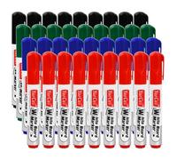 12 PCS Whiteboard Markers Erasable, 4 Colors Dry Erase Markers with Large Capacity Ink, Dry Wipe Pens for White Board, Black Blue Red Green Bullet Tip Low Odour, for Office School Home (36PCS)