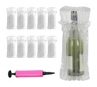 12 Pcs Wine Bottle Protectors, Eusable Bubble Cushion Wrap Inflatable Bags, Column Packaging Air Bags, Reusable for Luggage, Airplane, Travel, Transport Inflatable Bag with Free Pump