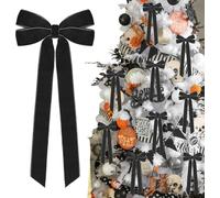 12 pcs Wine Red Velvet Bows with Twist Ties for Christmas Tree Decorations Decorative Bows Xmas Decor Garland Wreath Ornament, Velvet Christmas Tree Bow Ribbon Bow for Trees Home Party Front Door Bla