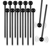 12 Pcs Wood Mallets Percussion Sticks Rubber Head Xylophone Mallets Drum Percussion Mallets with Carry Bag for Xylophone Glockenspiel Marimba Bell Chime Music Instrument Percussion, Black, 8.5 Inches