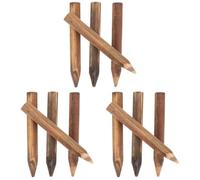 12 Pcs Wood Stake Fence Panel for Garden Edging, Brown Rustic Border | Lightweight Partition Piece, Smooth Surface, Flower Beds and Shrubs, Yard Scene Layout, Home Gardeners