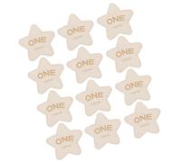 12 Pcs Wooden Baby Monthly Card Double Sided Star Shape | Beige Photo Prop Discs, Baby Photoshoots and Celebrations, Cute Stylish Unique