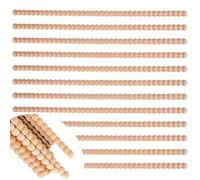 12 Pcs Wooden Beading Trim, 15.75in Decorative Wood Beading, Unfinished 3D Beech Bead Decorative Strip for Cabinets, Window, Door, Mirrors & DIY Nursery Decor, Christmas Craft & Holiday Decor