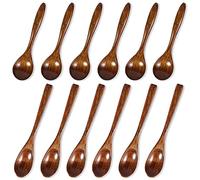12 pcs Wooden Spoons, DaKuan 2 Style Small Wooden Spoons, Wooden Spoons for Eating, Soup, Rice, Coffee, Spices, Tea, Jam(6 inch and 5.5 inch)