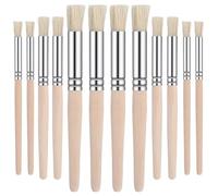 12 Pcs Wooden Stencil Brushes, Natural Bristle Template Paint Brushes,Wood Wall Painting Bristle Template Set,Paint Brush for Stencil Painting, Paintings on Wood Wall, Acrylic, Oil, Watercolor