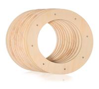 12 Pcs Wooden Wreath Frames Circle DIY Craft Set for Christmas