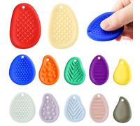 12 Pcs Worry Stones, Sensory Stone, Multicolor Silicone Silent Fidget Toys for Anxiety & Stress for Home Office Classroom
