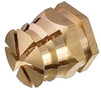 12 pcs x Hafele M6 Internal Thread Solid Brass Sleeve Insert Spreading Press Fit (Length - 12 mm)