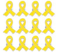12 Pcs Yellow Ribbon Pin Hostages Israel Bring Them Home Pins Cancer Awareness Pins Troop Support Campaign Charity Donation Event Accessories