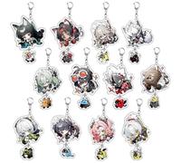 12 Pcs Zenles Zero Zone Keychain Game Zzz Belle Wise Figure Keyring Pendant Acrylic Chain Bag Decorations Set
