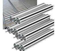 12 Pcs Zinc-Plated Conveyor Rollers 25-60mm Diameter 1"-2.4" Width Lightweight Roller for Fabrication Steel Material Ideal for Efficient Material Handling